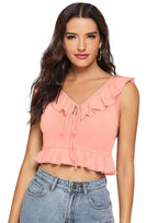 Ruffled Layered Crop Top for Women | Elegant Party & Casual Wear