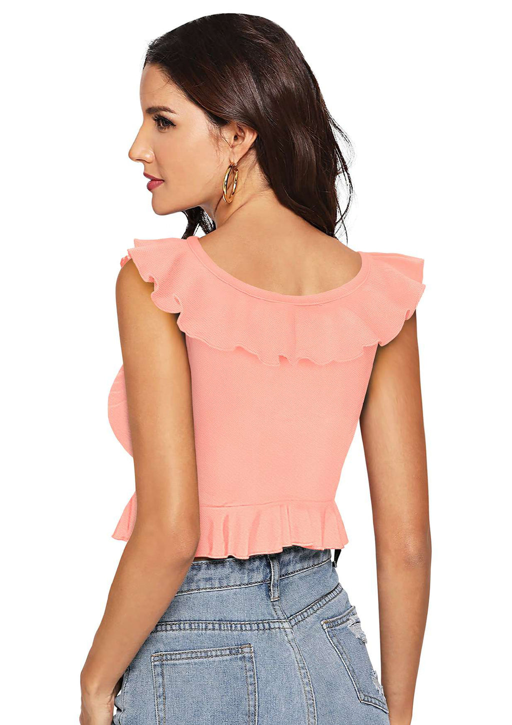 Ruffled Layered Crop Top for Women | Elegant Party & Casual Wear