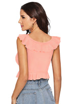 Ruffled Layered Crop Top for Women | Elegant Party & Casual Wear
