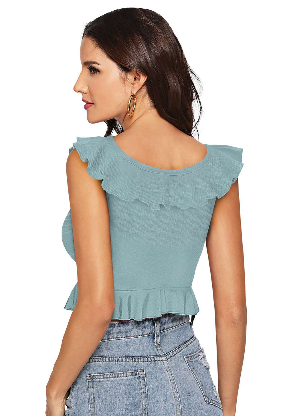 Ruffled Layered Crop Top for Women | Elegant Party & Casual Wear