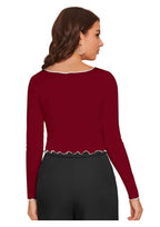 Trendy Long Sleeve Crop Top for Women | Slim Fit Party & Casual Wear