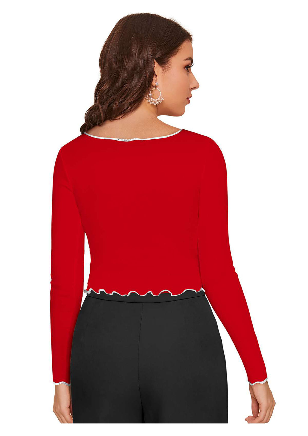 Trendy Long Sleeve Crop Top for Women | Slim Fit Party & Casual Wear