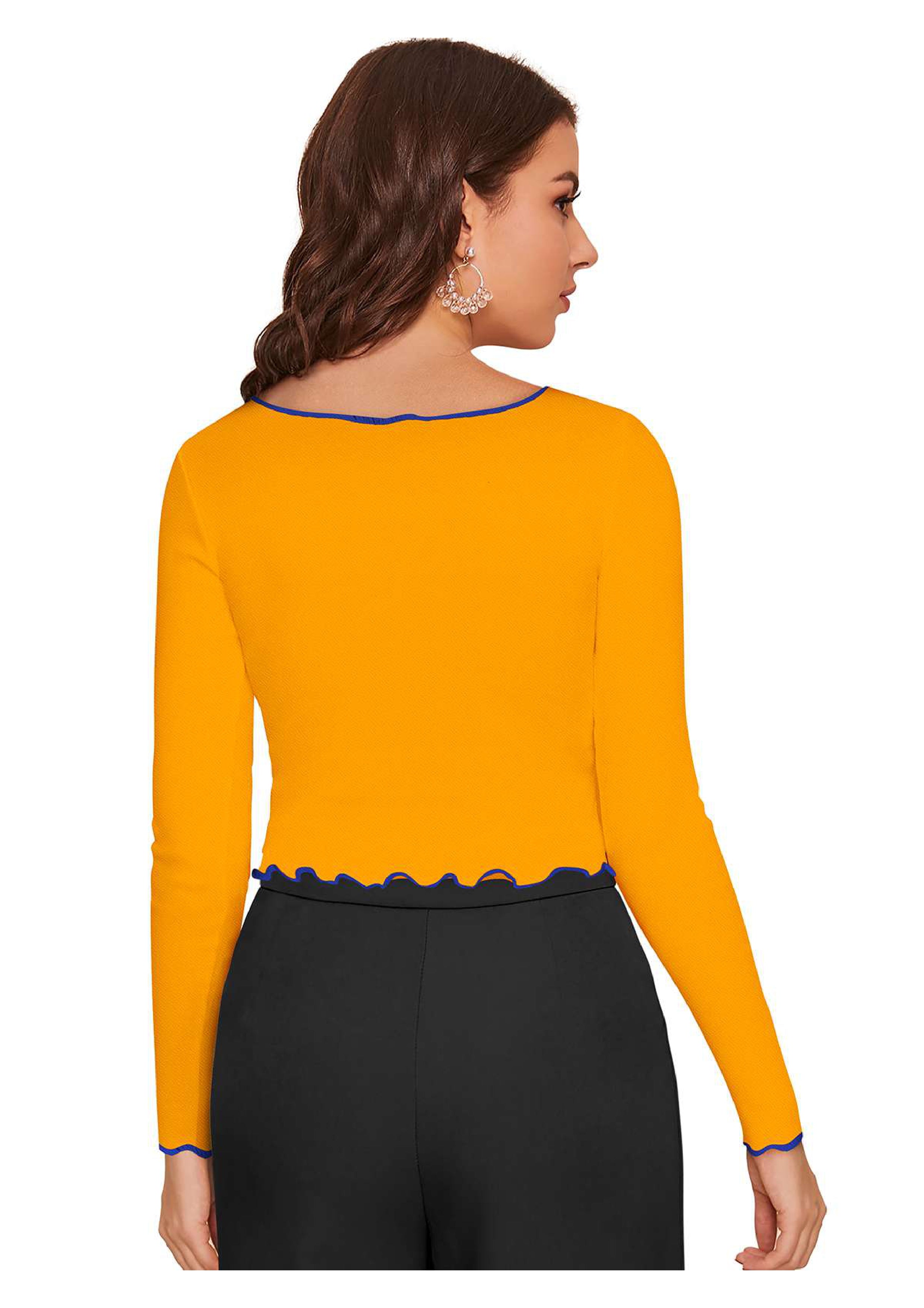 Trendy Long Sleeve Crop Top for Women | Slim Fit Party & Casual Wear