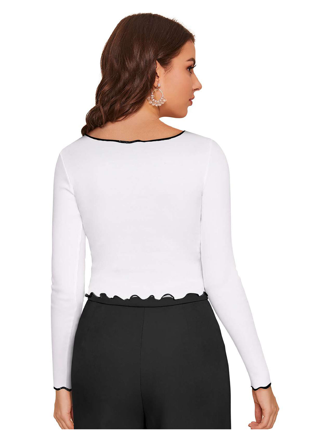 Trendy Long Sleeve Crop Top for Women | Slim Fit Party & Casual Wear