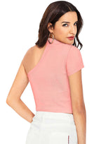 Trendy Cut-Out High Neck Crop Top for Women | Stylish Party & Casual Wear