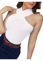 One-Shoulder Cross Neck Bodycon Crop Top | Party & Casual Glam Wear