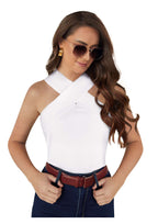 One-Shoulder Cross Neck Bodycon Crop Top | Party & Casual Glam Wear