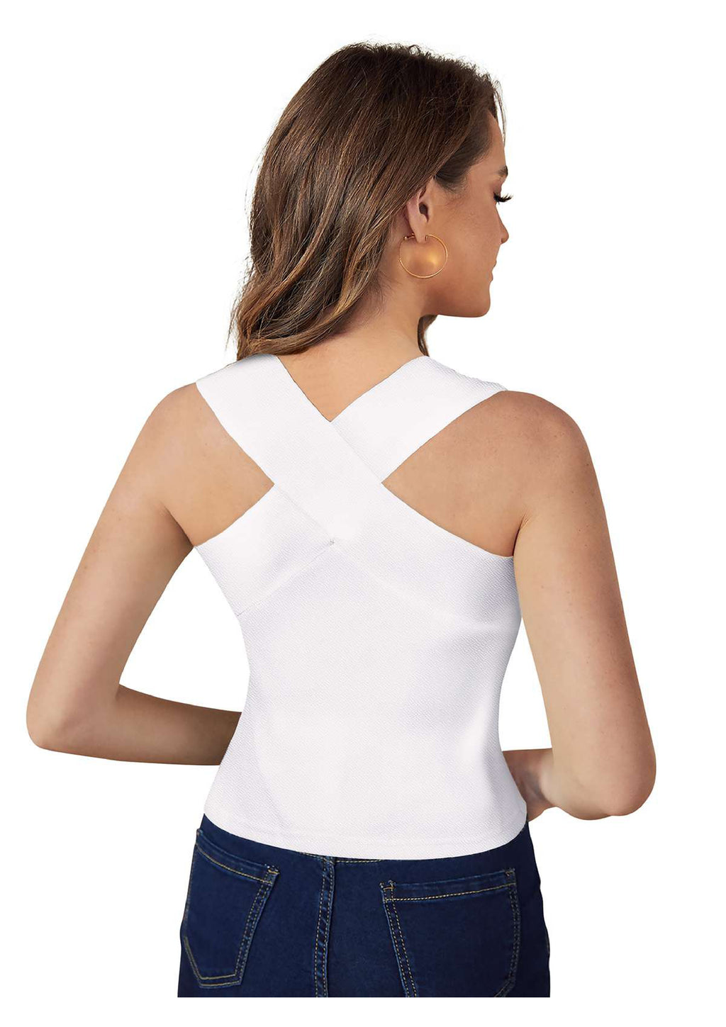One-Shoulder Cross Neck Bodycon Crop Top | Party & Casual Glam Wear
