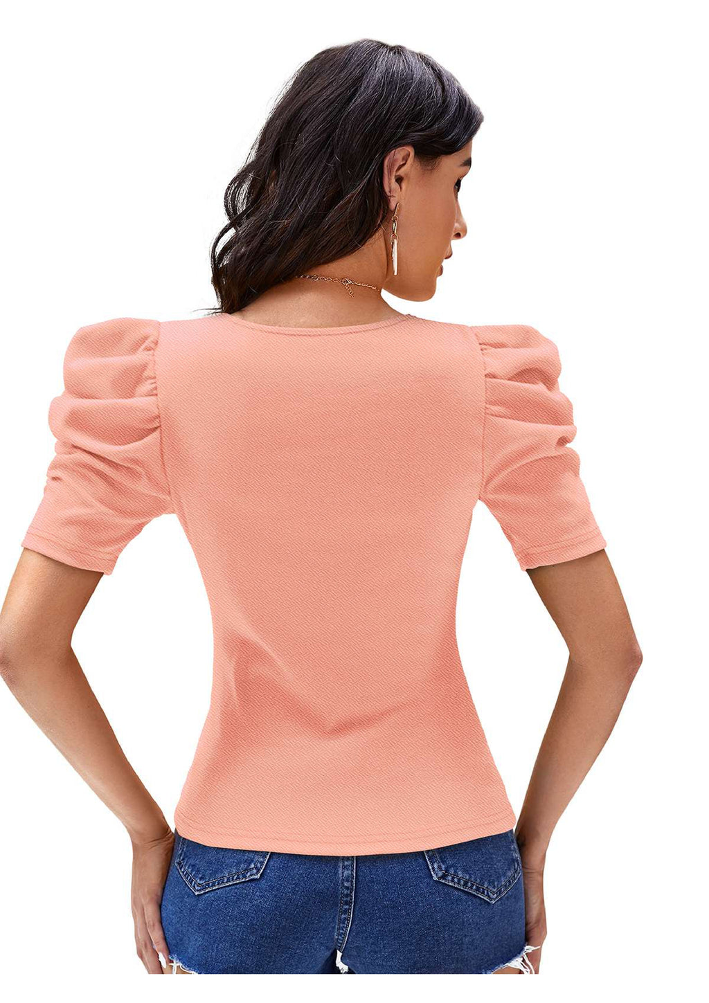 Midnight Grace Puff-Sleeve Crop Top – Classic Elegance Meets Modern Edge