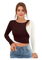 Dual Drama Cutout Crop Top for Women