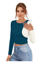 Dual Drama Cutout Crop Top for Women
