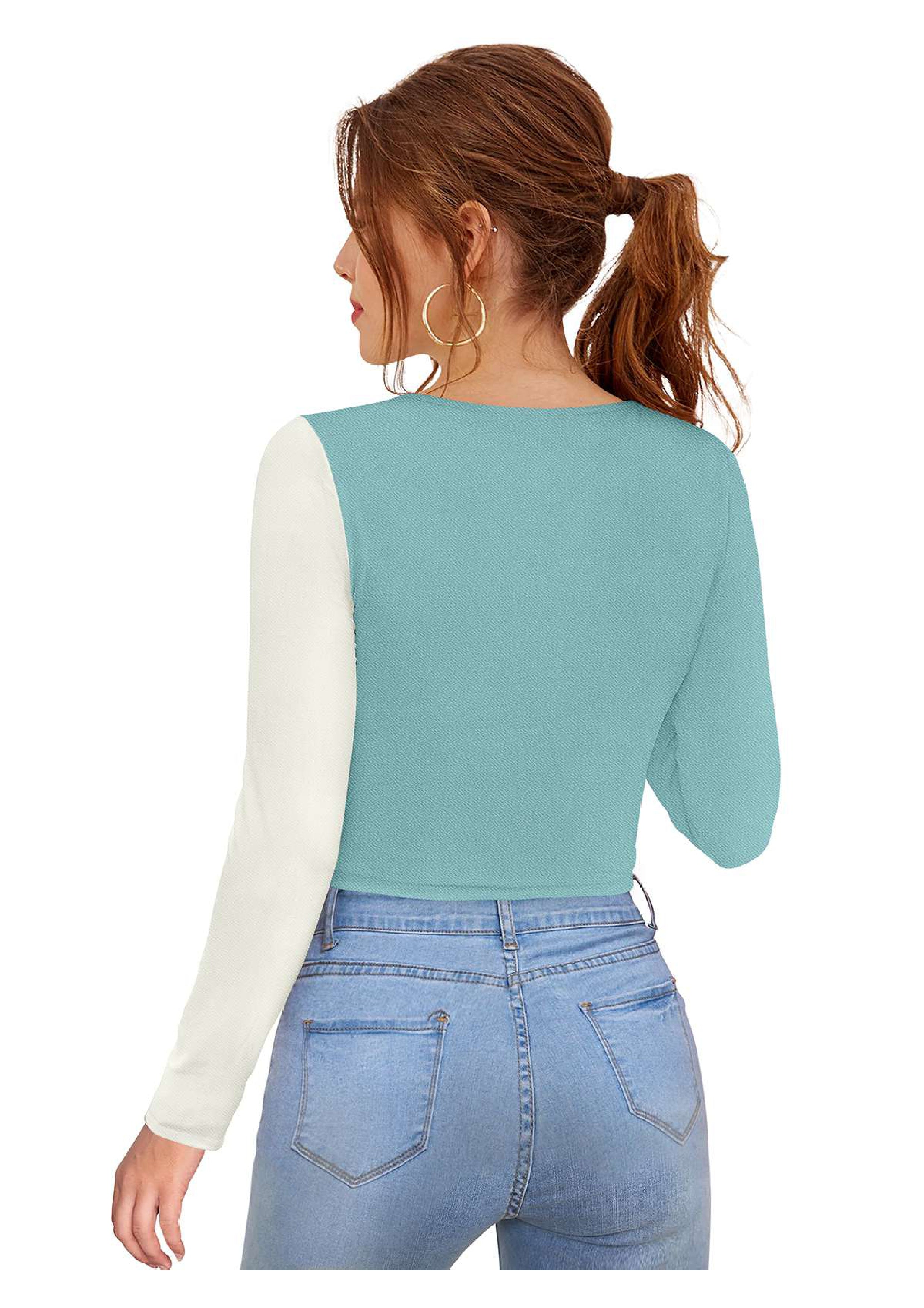 Dual Drama Cutout Crop Top for Women