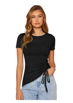 Trendy Ruched Side Crop Top