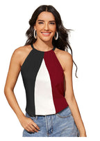 Tricolor Chic Halter Neck Top – Bold, Beautiful & Unstoppable