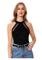 Pure Grace  Mesh Halter Neck Top – Elegant Everyday Essential