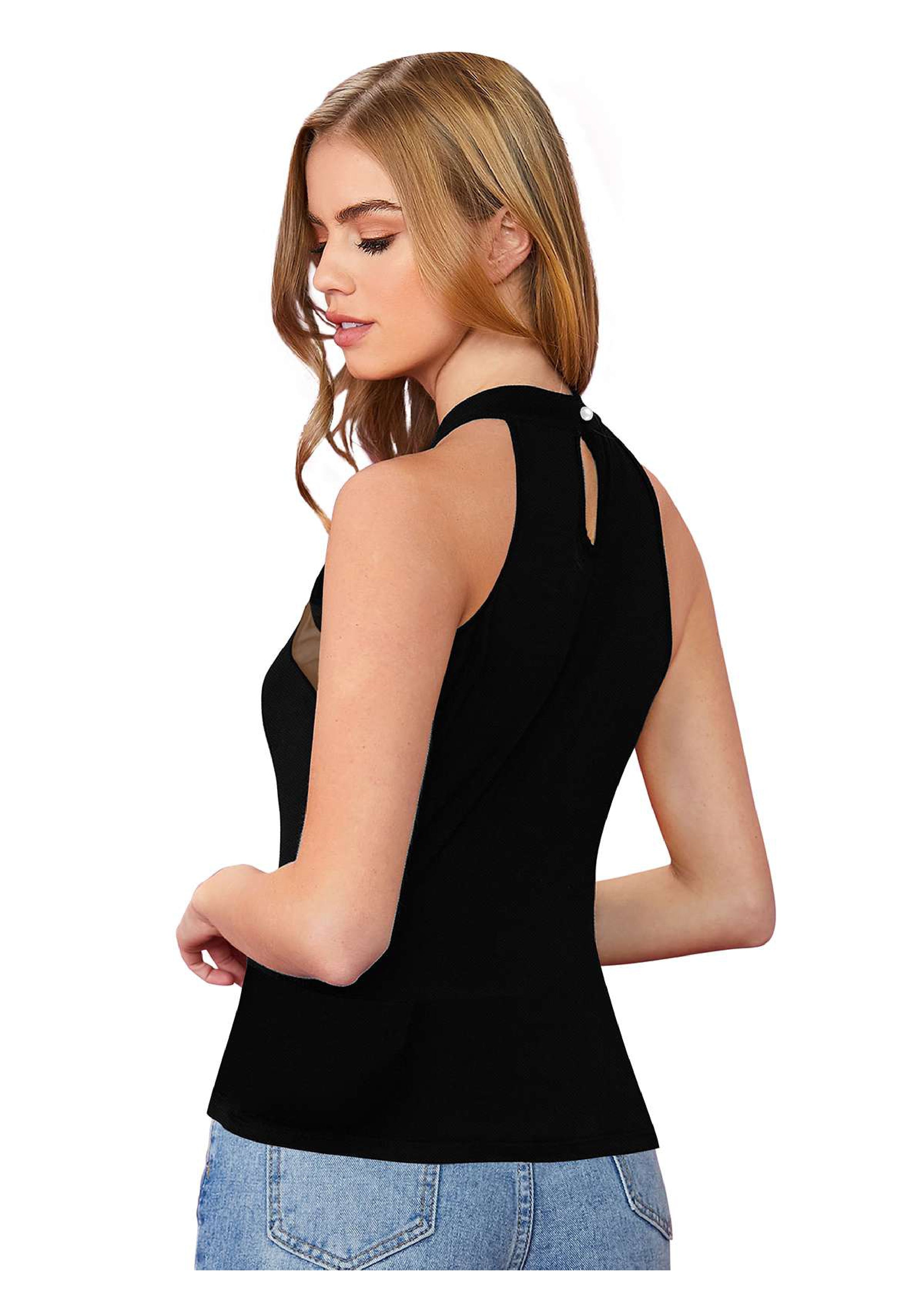 Pure Grace  Mesh Halter Neck Top – Elegant Everyday Essential