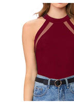 Pure Grace  Mesh Halter Neck Top – Elegant Everyday Essential