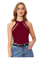 Pure Grace  Mesh Halter Neck Top – Elegant Everyday Essential