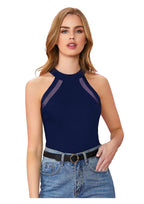 Pure Grace  Mesh Halter Neck Top – Elegant Everyday Essential