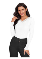 EleganceLace -Ribbed Knit Top