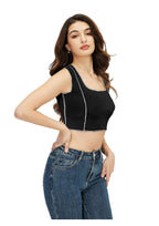 UrbanEdge Ribbed Stitch Detail Crop Top