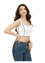 UrbanEdge Ribbed Stitch Detail Crop Top