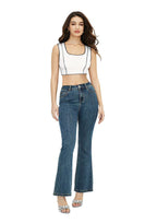 UrbanEdge Ribbed Stitch Detail Crop Top