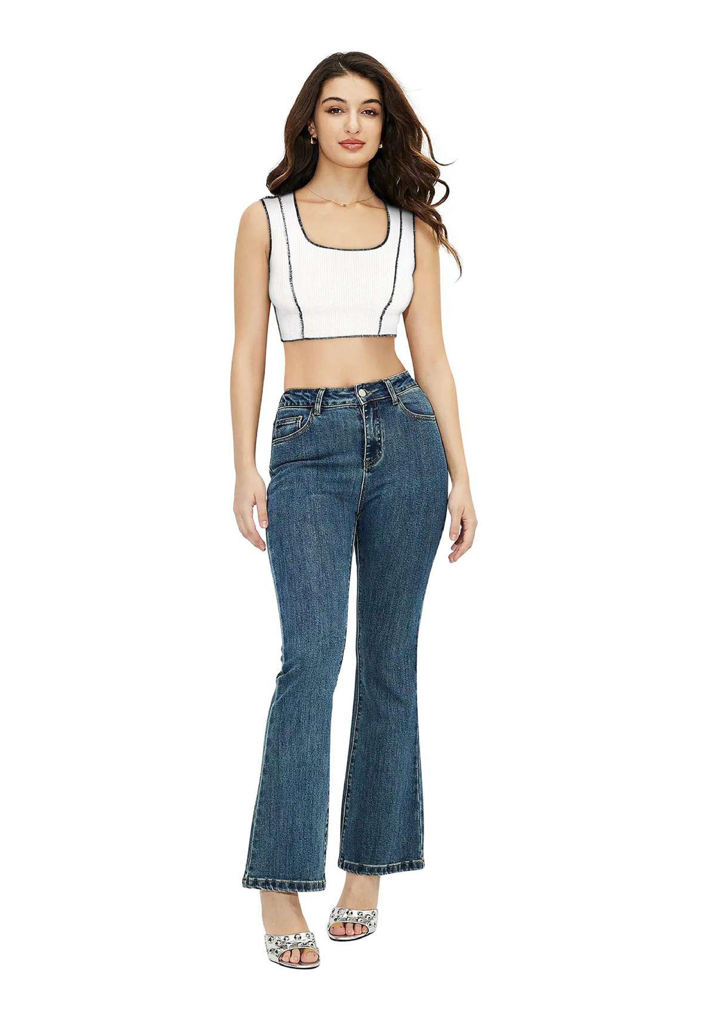 UrbanEdge Ribbed Stitch Detail Crop Top