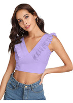 Ruffle Charm V-Neck Crop Top
