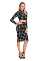 Trendy Checkered Crop Top & Skirt