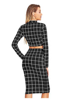 Trendy Checkered Crop Top & Skirt