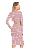 Trendy Checkered Crop Top & Skirt