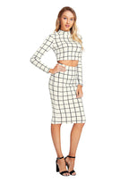 Trendy Checkered Crop Top & Skirt
