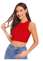Trendy Solid Sleeveless Slim Fit Crop Top for Women – Casual & Party Wear Must-Have