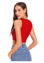 Trendy Solid Sleeveless Slim Fit Crop Top for Women – Casual & Party Wear Must-Have