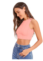 Trendy Solid Sleeveless Slim Fit Crop Top for Women – Casual & Party Wear Must-Have