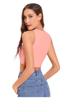 Trendy Solid Sleeveless Slim Fit Crop Top for Women – Casual & Party Wear Must-Have