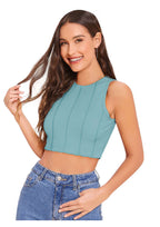 Trendy Solid Sleeveless Slim Fit Crop Top for Women – Casual & Party Wear Must-Have