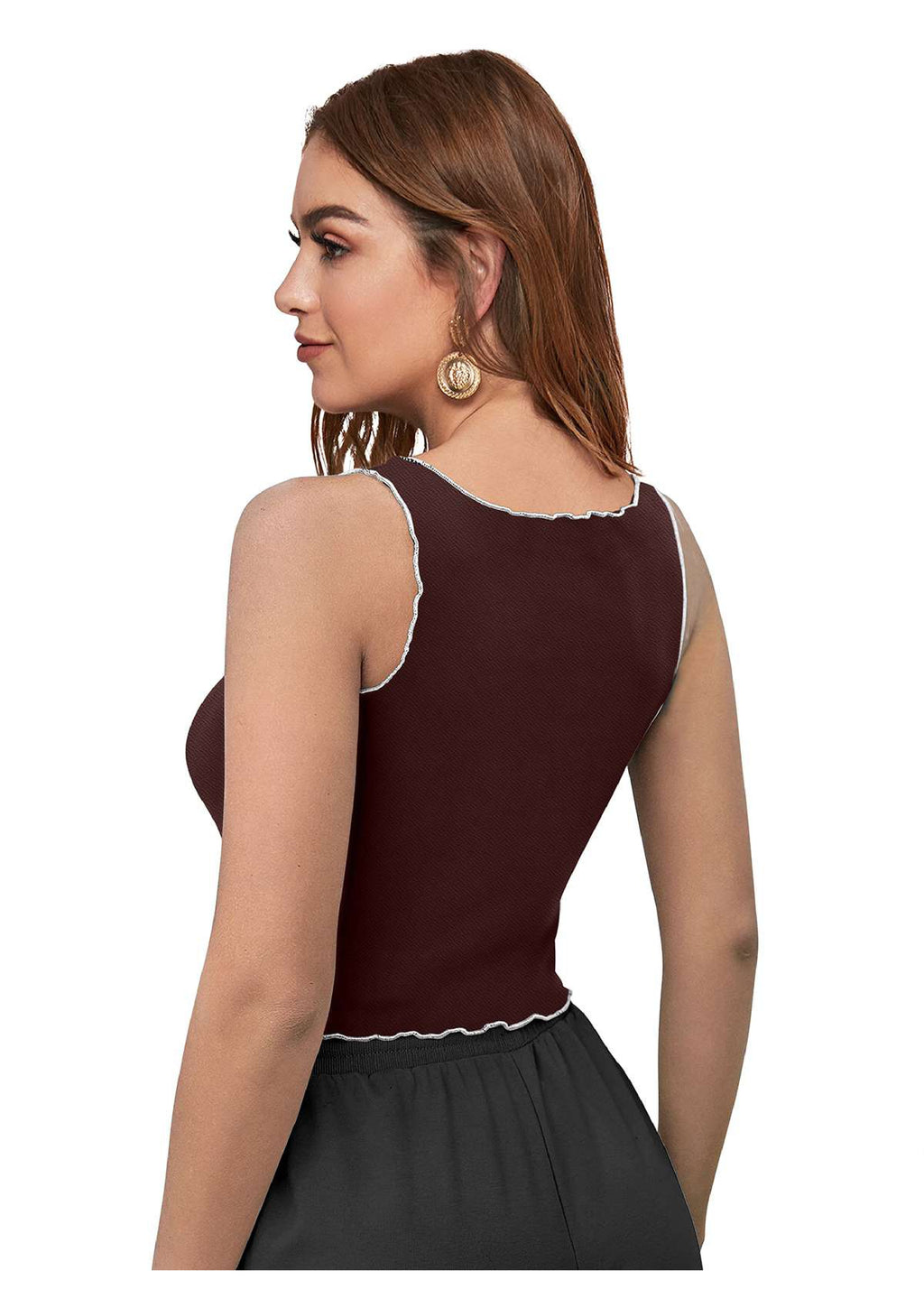 Trendy Color Block Sleeveless Crop Top for Women | Stylish Casual & Party Wear