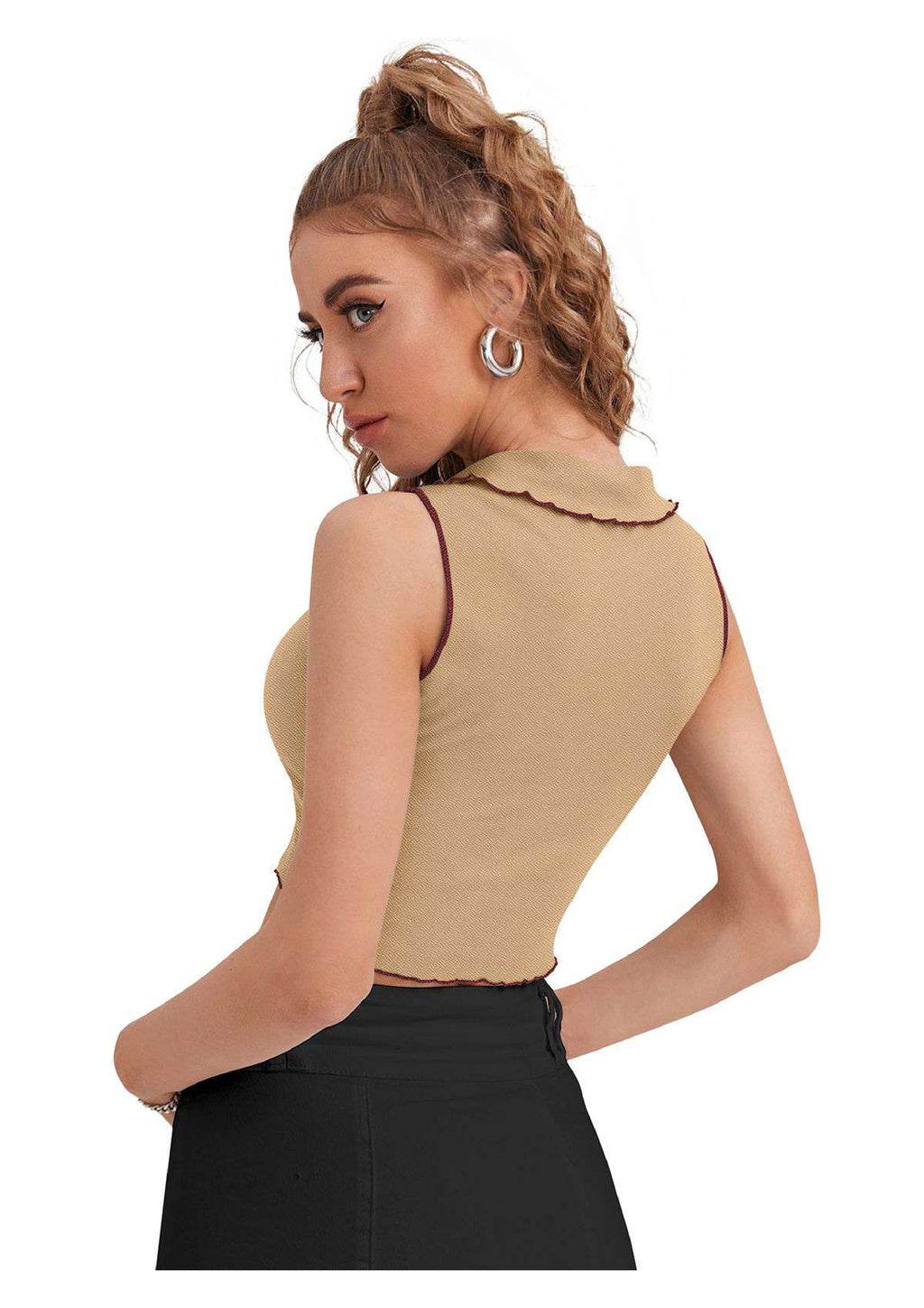 Trendy Color Block Sleeveless Crop Top for Women | Stylish Casual & Party Wear