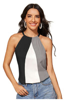 Tricolor Chic Halter Neck Top – Bold, Beautiful & Unstoppable