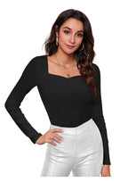 Divine Charm Ribbed Square-Neck Top – The Effortless Elegance Essential