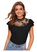 Eleganza Lace Illusion Floral Top