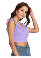 Ruffle Charm V-Neck Crop Top