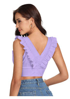 Ruffle Charm V-Neck Crop Top
