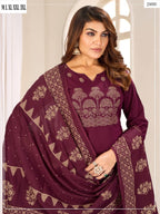 Elegant A-Line Kurti Pant Set with Dupatta – Premium Cotton Collection