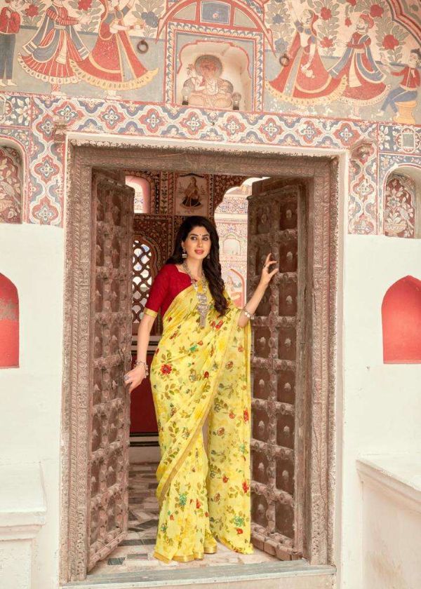 Swastik by Kashvi Georgette Printed Daily-Wear Saree – Everyday Elegance Range