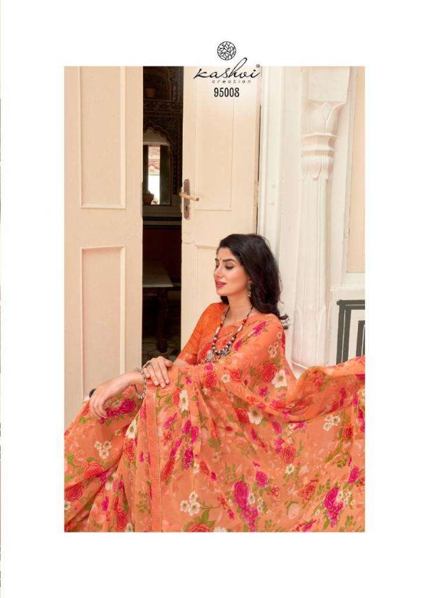 Swastik by Kashvi Georgette Printed Daily-Wear Saree – Everyday Elegance Range