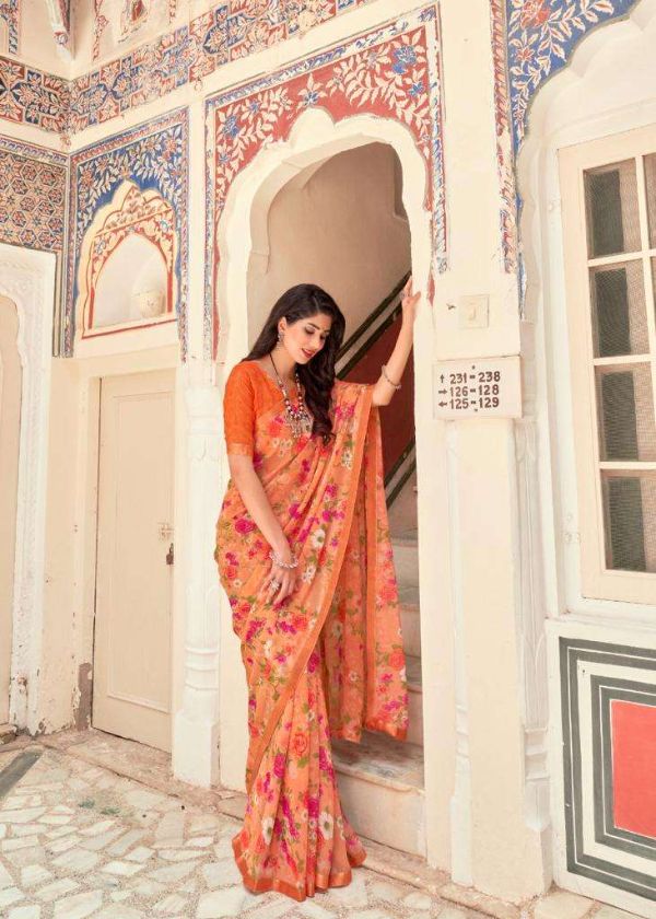 Swastik by Kashvi Georgette Printed Daily-Wear Saree – Everyday Elegance Range