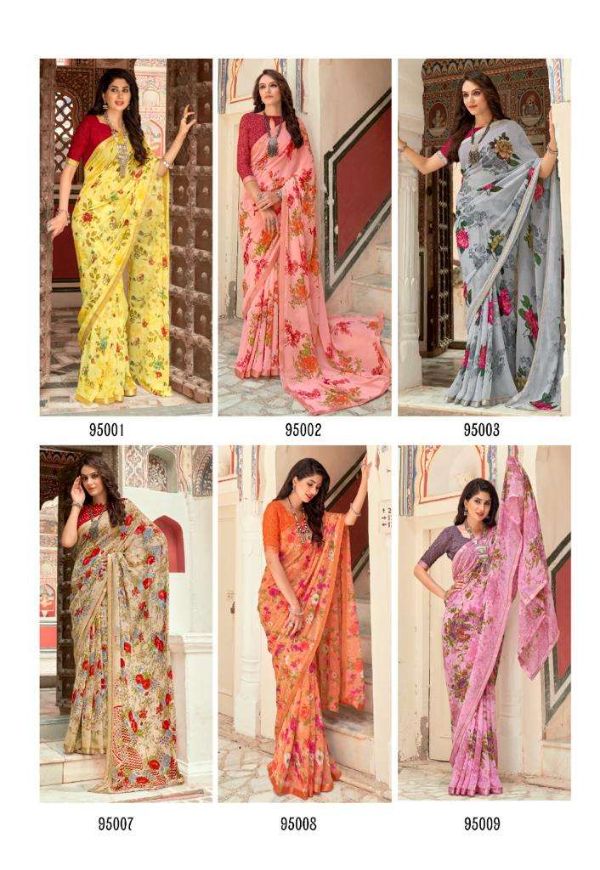 Swastik by Kashvi Georgette Printed Daily-Wear Saree – Everyday Elegance Range